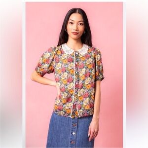NWT Ivy City Co. Liberty London Print Cambridge Floral Blouse Shirt Top - XL
